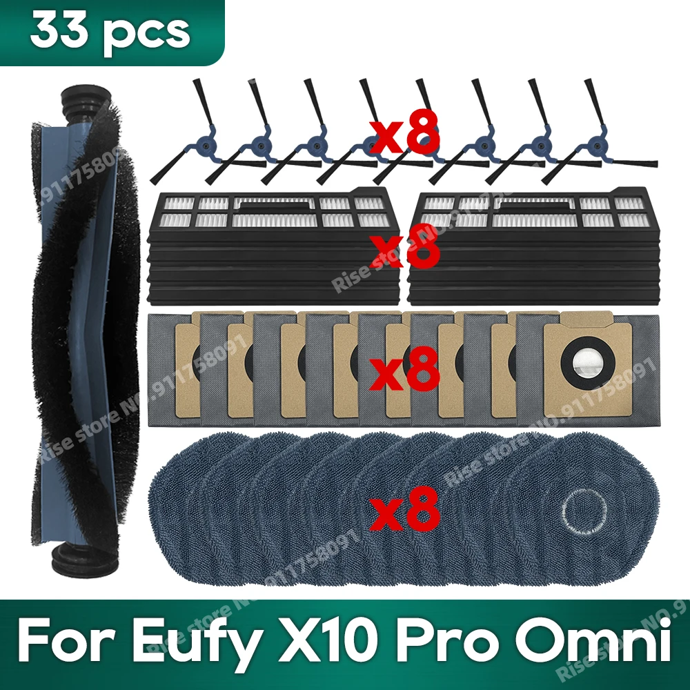 Accessoires geschikt voor Eufy X10 Pro Omni Robotstofzuiger Stofzak Hepa Filter Roller Zijborstel Mop Doek