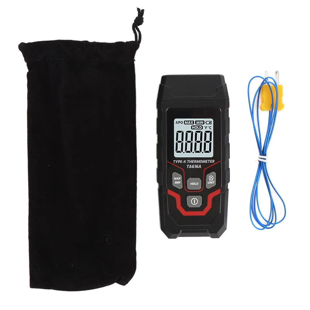 

Digital Thermometer TA616A Single Channel for K-Type Thermocouples For surface Temperature Measurement Backlit LCD Display