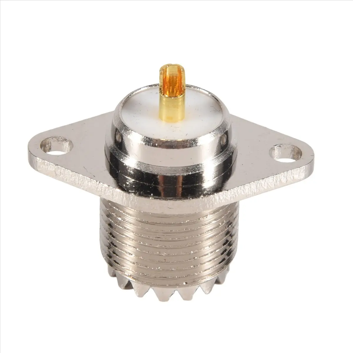 

10 PCS UHF SO239 Female 2 Hole Female Jack with Rhombic Flange Soldering Panel RF Connector Socket Female Connector