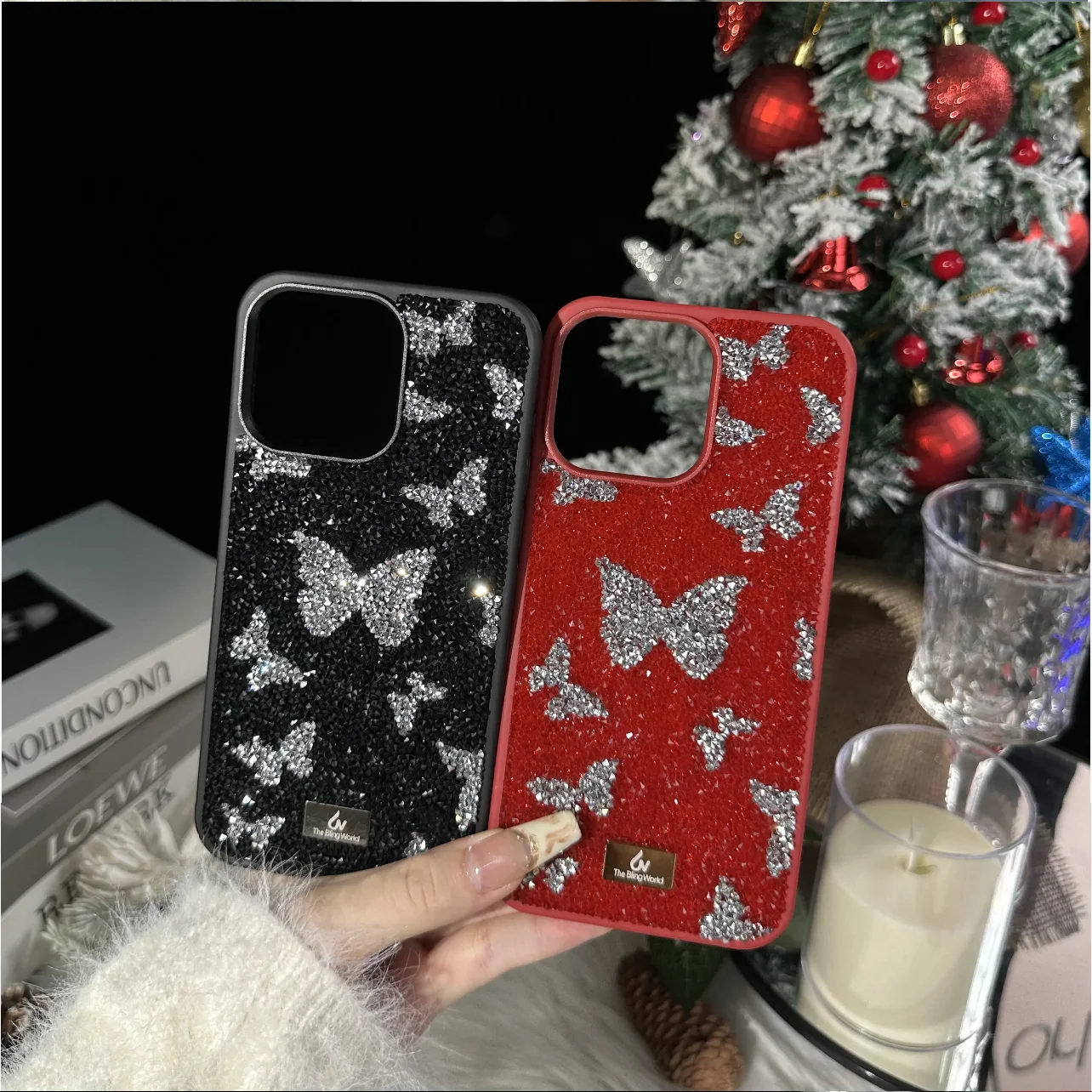 Sparkling Full Of Diamonds Butterfly Phone Case For Apple16promax Iphone 15 14plus 13 12 11 Luxury Cute Female Bling Phone Case