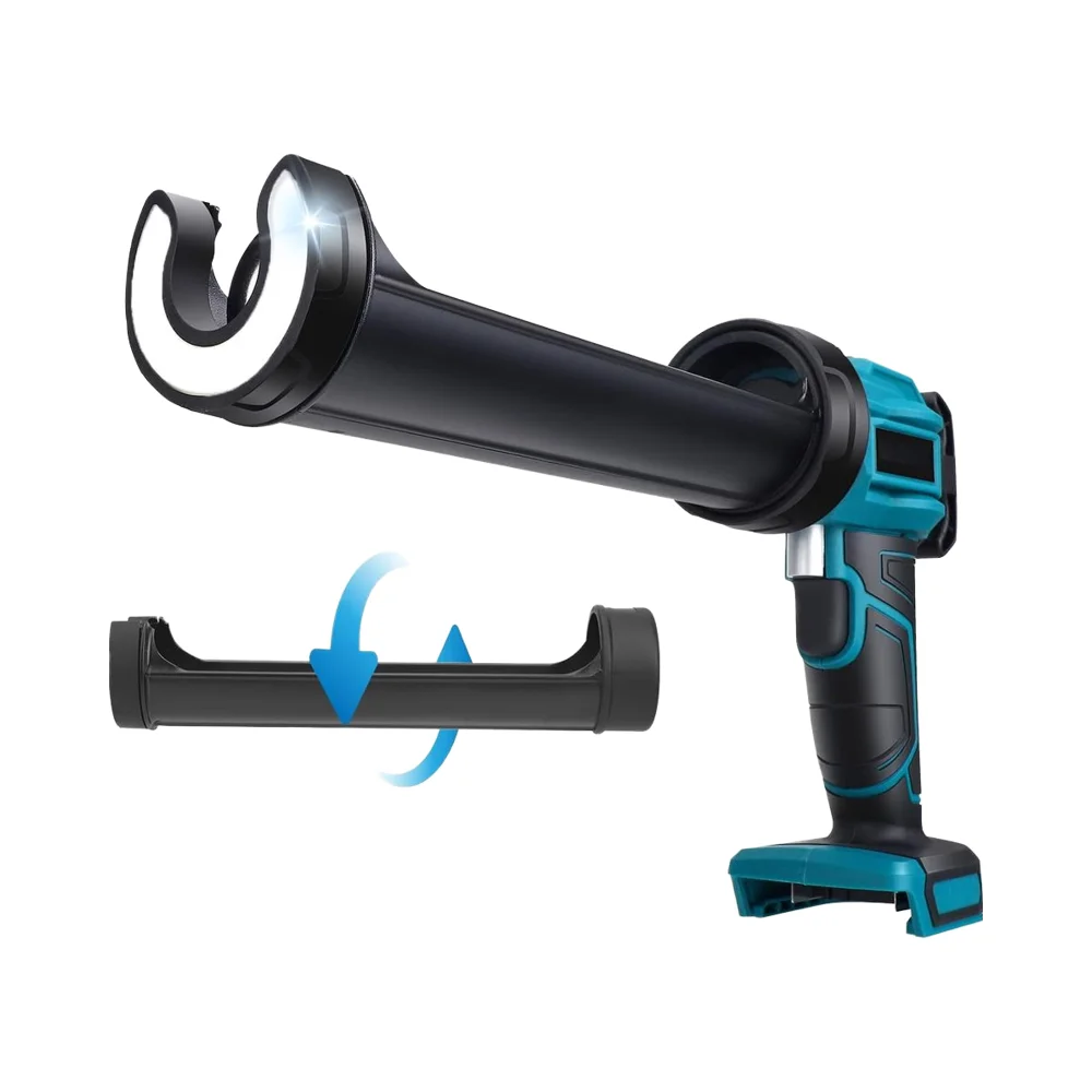 21V Cordless Electric Caulking Gun with 4 Adjustable Speeds LED Light Drip-Free Silicone Sealant Battery Powered
