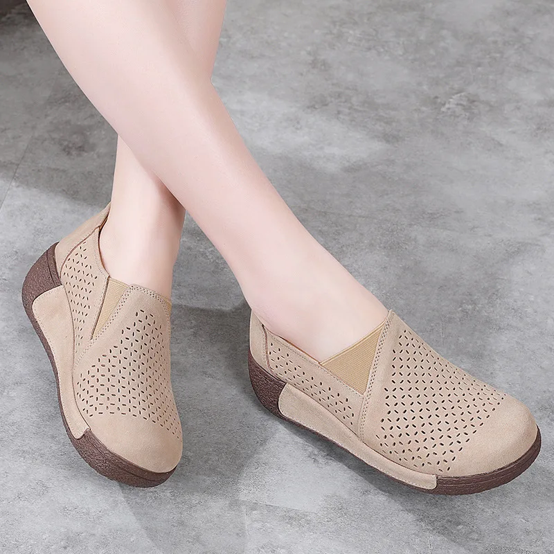 

Women Sneakers 2023 Platform Casual Loafers Summer Wedge Sandals Female Ladies Sport Shoes Sewing Women Shoes Hollow Out Shoes