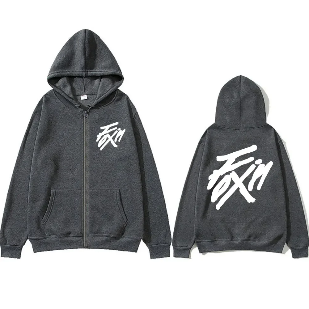 2025 Korean Kpop ATEEZ Print Vintage Zip Up Hoodies Men Women Hip Hop Fashion Cardigan Sweatshirt Fleece Loose Casual Coats