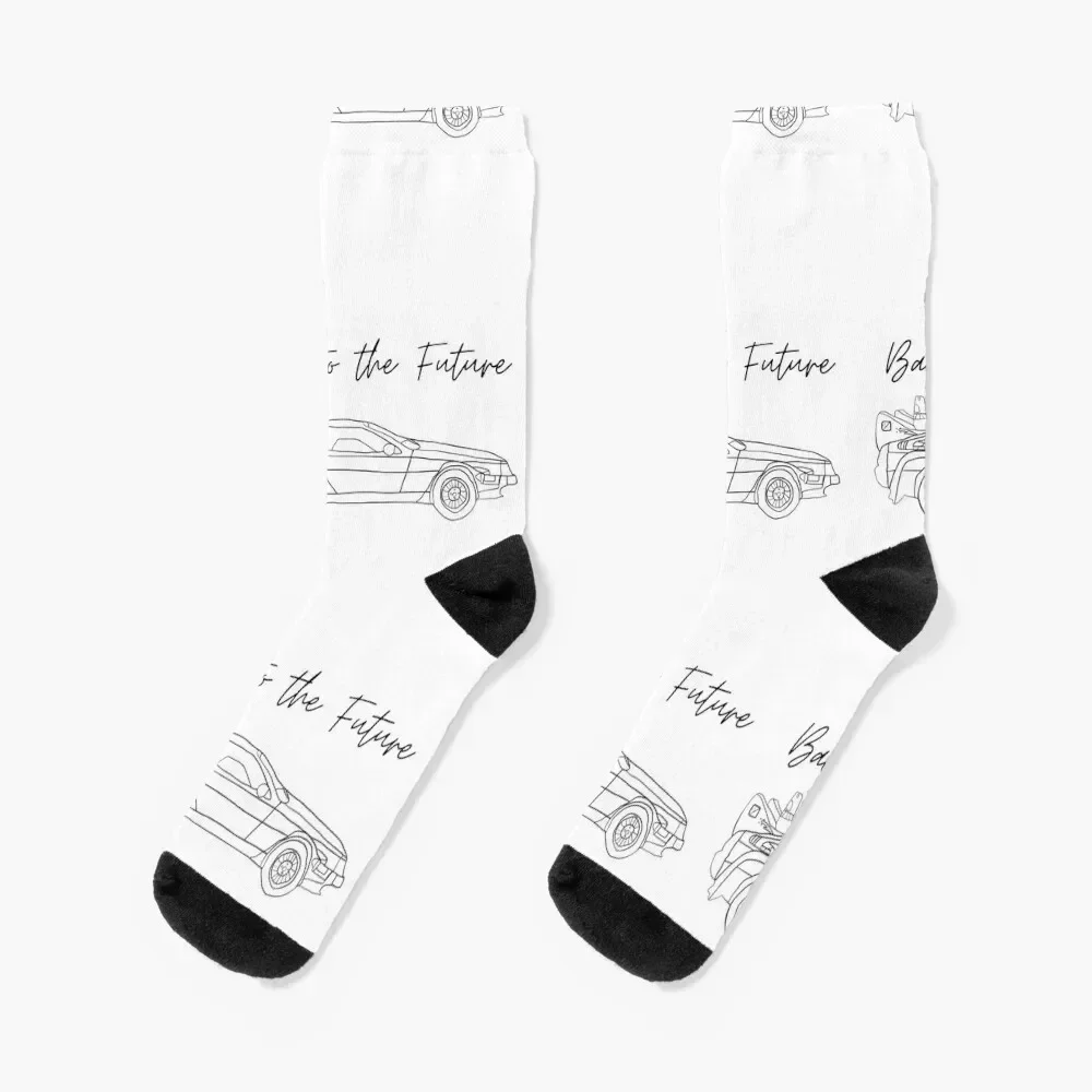 Back to the Future delorian Minimalist Socks ถุงเท้าเด็กคริสต์มาสถุงเท้าสําหรับผู้ชายผู้หญิง