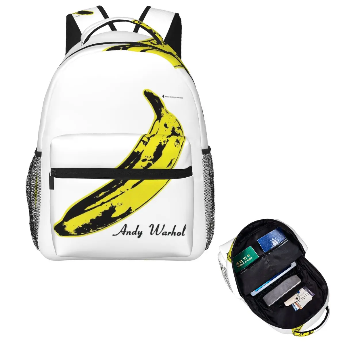 

Andy Warhol Banana Velvet Underground Backpack Hot Sale Daypack Large Capacity Kids BookBag School Bag Shoulder Bags for Men
