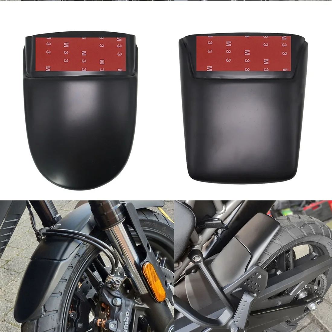 Black Front+Rear Fender Mudguard Adventure Forward Splash Guard FOR Harley PAN AMERICA 1250 S PA1250S  2022-later