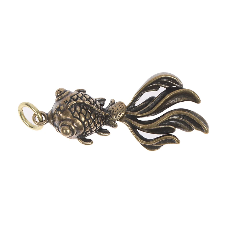 3D Brass Fish Casting Animal Figurine Retro Style Metal Sculpture Home Office Room Desktop Decoration Collect Ornaments Gift