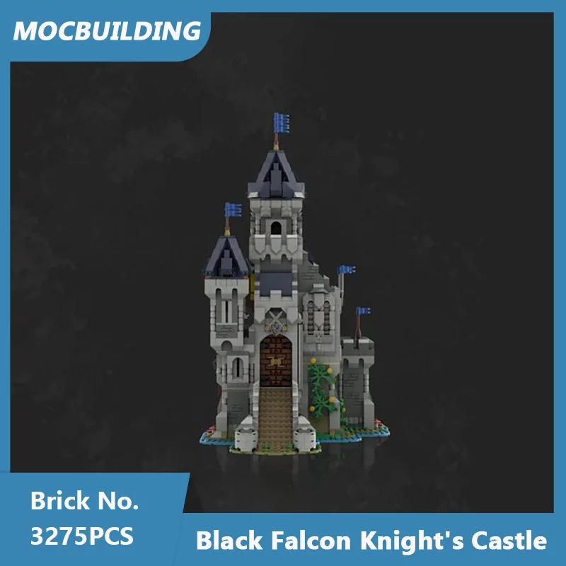 MOC Building Blocks Black Falcon Knight's Castle Model DIY Assembled Bricks Street View Architecture Collect Toys Gifts 3275PCS