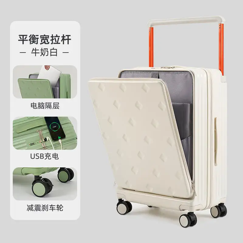 Men's and women's luggage New 20 "boarding box front opening small password suitcase 24"