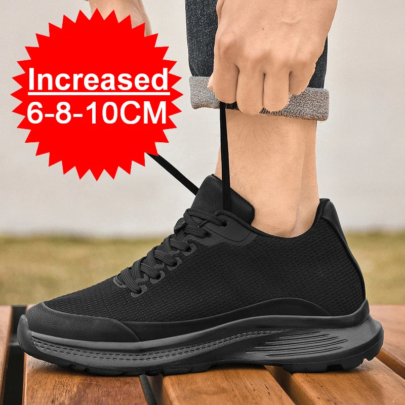 New Men's Lift Sneakers Elevator Shoes Hidden Heels Breathable Heightening Shoes For Men Increase Insole 8CM Casual Height Shoes