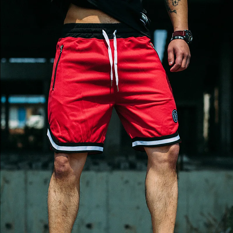 Men\'s Fitness Sports Shorts Gym Breathable Shorts Summer Running Training Basketball Mesh Shorts Quick Dry Hip Hop Short Pants