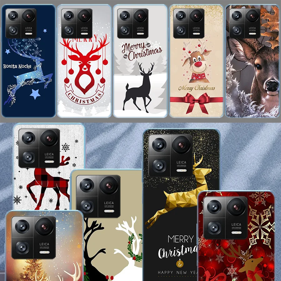 Merry Christmas Deer Tree Snow Cases Phone For Xiaomi Mi 13 12 12T 12X 11 Ultra 11T 11i 10 Lite 10T Pro 9 9T 8 CC9E 6X 5X A3 A2