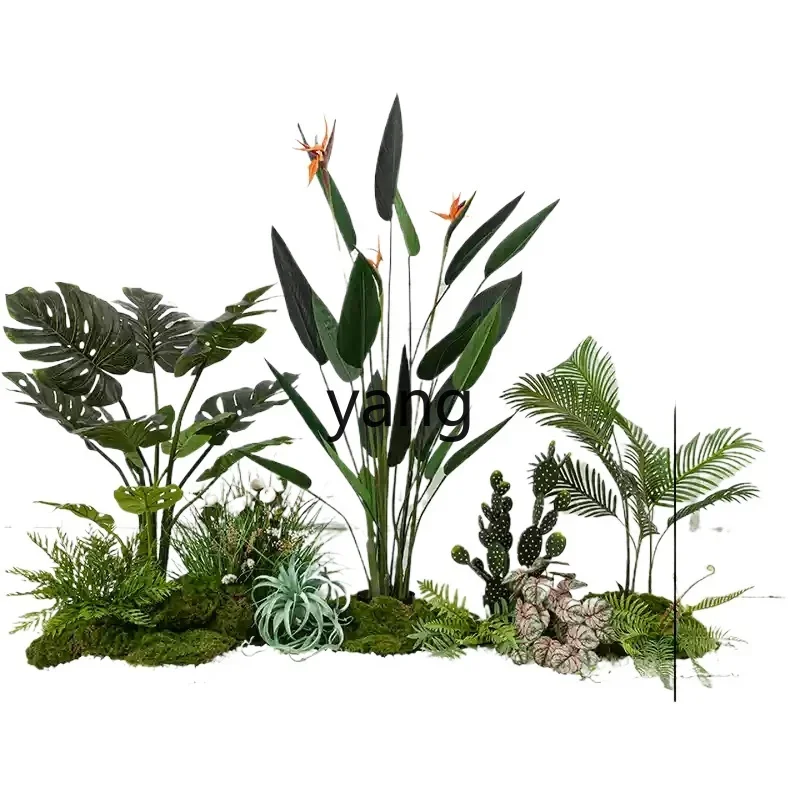 Lmm large simulated bird of paradise plantain leaf tropical plant landscaping advanced bionic green plants