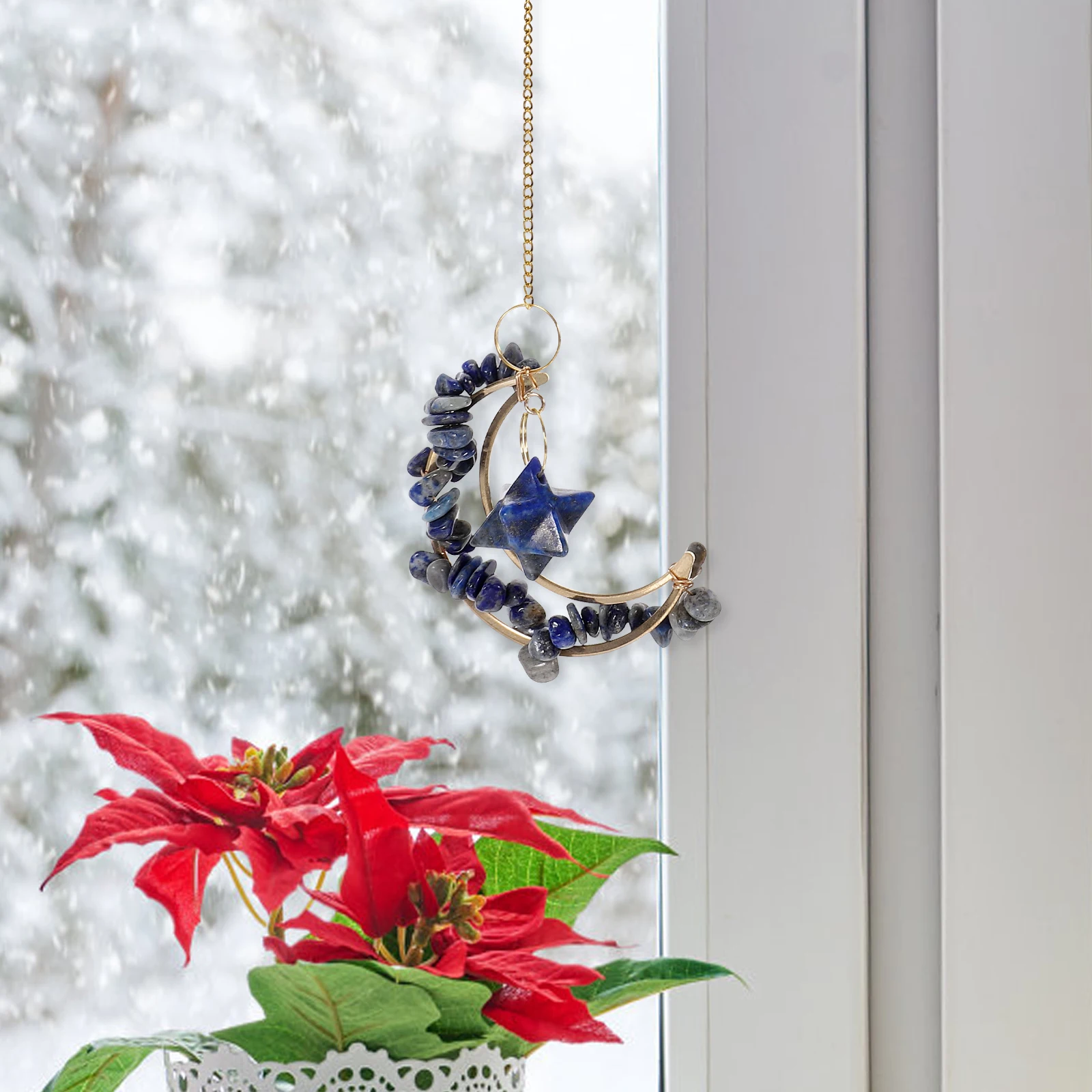 

Hanging Moon Pendant Sun Catchers Hollow Out Decorative Garden Ornaments Outdoor