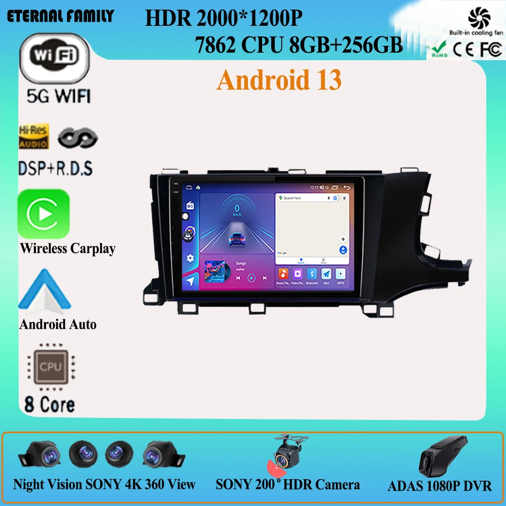 

CarPlay Android 13 Auto Radio For Honda Shuttle 2 2015 - 2020 Car Multimedia Video Player 2K Screen 2din Stereo GPS Navigation