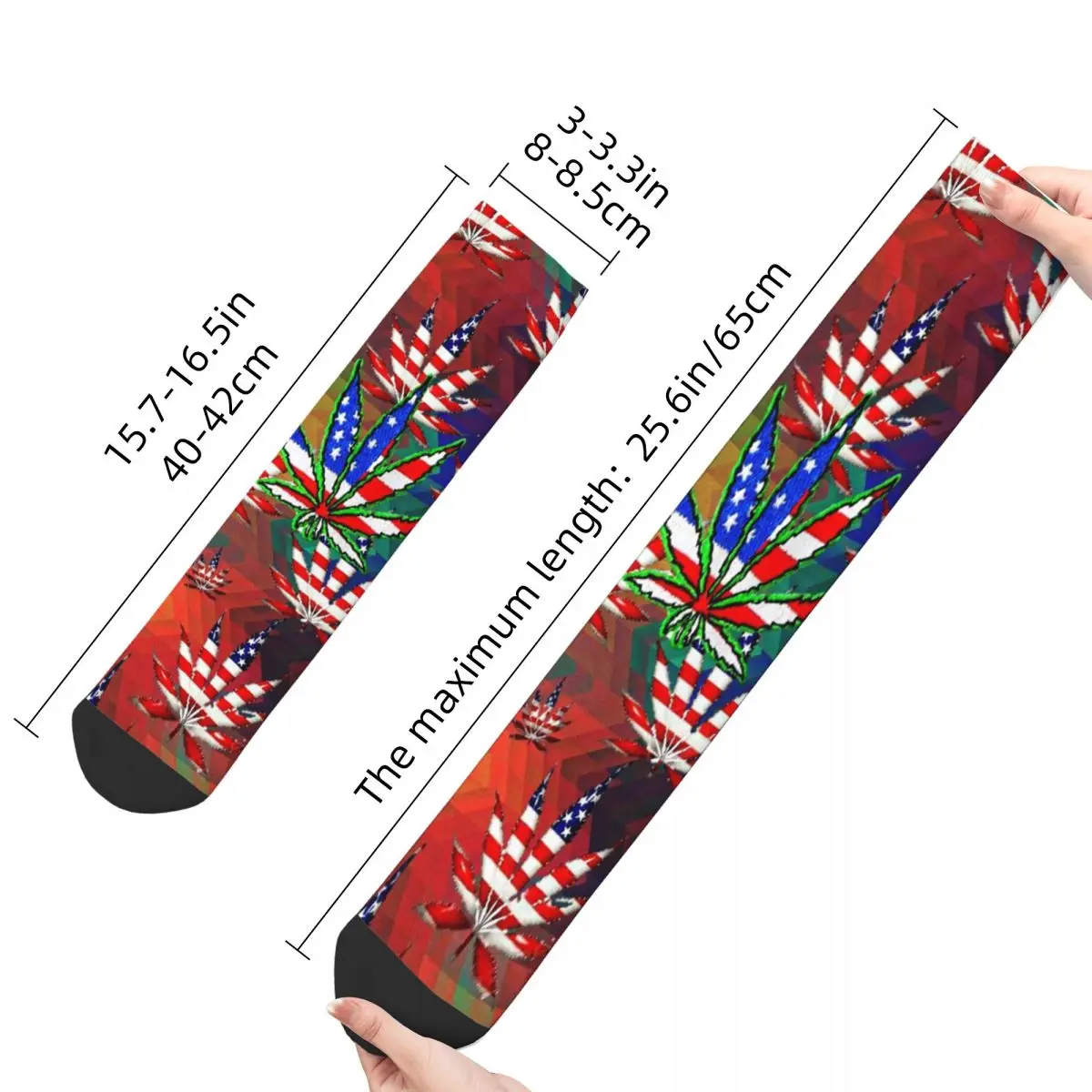 American Flag Leaf Weed Leaf Socks Male Mens Women Winter Stockings Printed