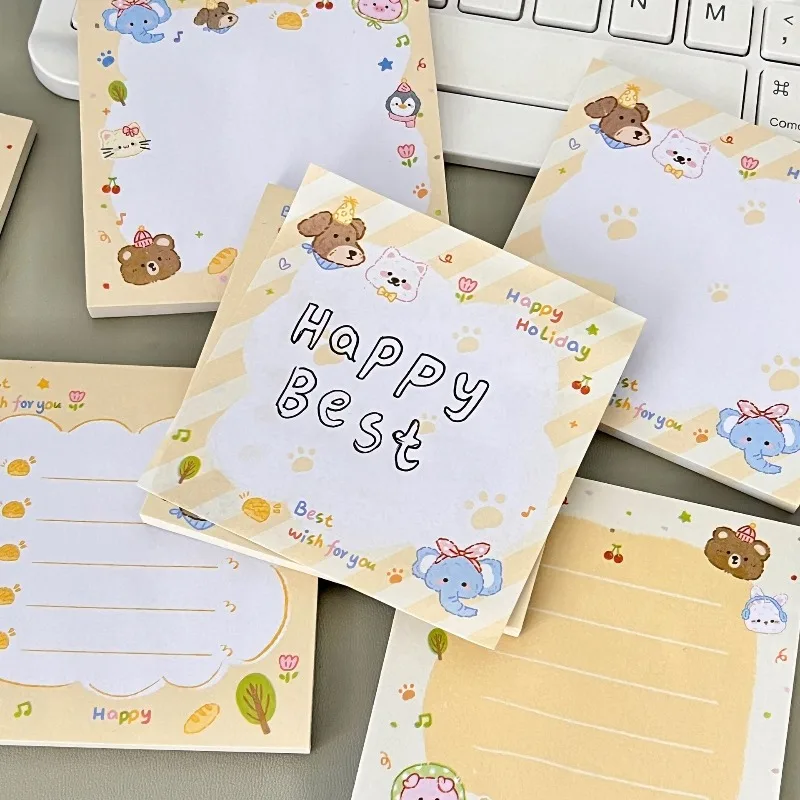 New Scarf, Small Animal Notes, Cute Ins Wind Sticky and Thickened, Student-specific Stationery, Daily Portable Sticky Notes