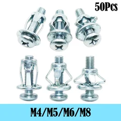 up to 50p Jack Nut Expansion Screw Nuts Petal Shape Rivets Nut Metal Nut Bolt Hollow Iron License Sheet Plastic Plate Furniture