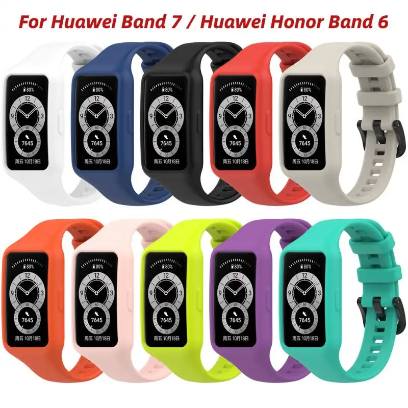 Silicone Strap for Huawei Band 7 / Honor Band 6 SmartWatch Replacement Wristband Strap Bracelet for Huawei Watch 7 Honor Band 6