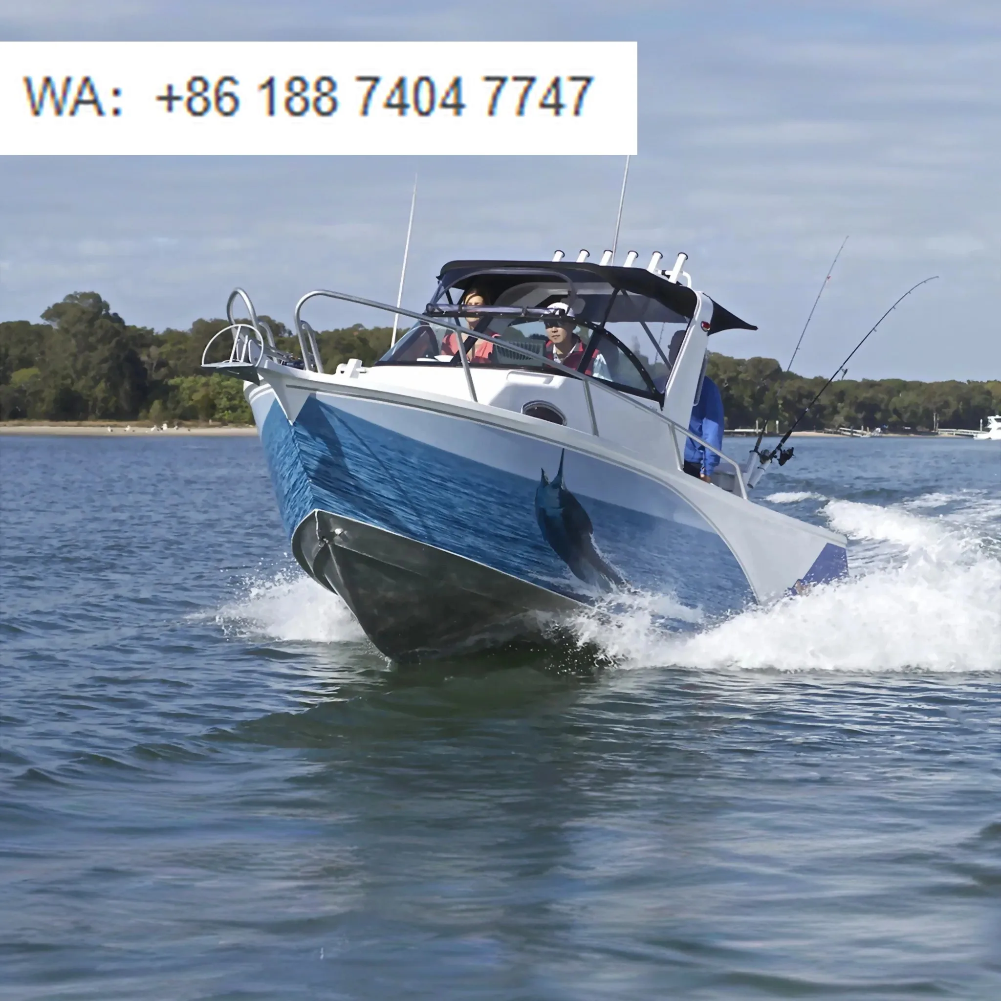 6.25m 20ft All Welded High Speed Aluminum Center Cabin Sport Yacht Fishing Boat with Outboard Engine