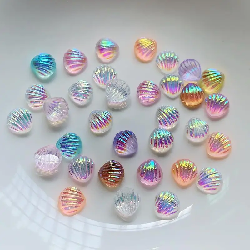 50pcs mixed color AB shell nail Rhinestone Earrings accessories DIY decorative flat back crystal rhinestone