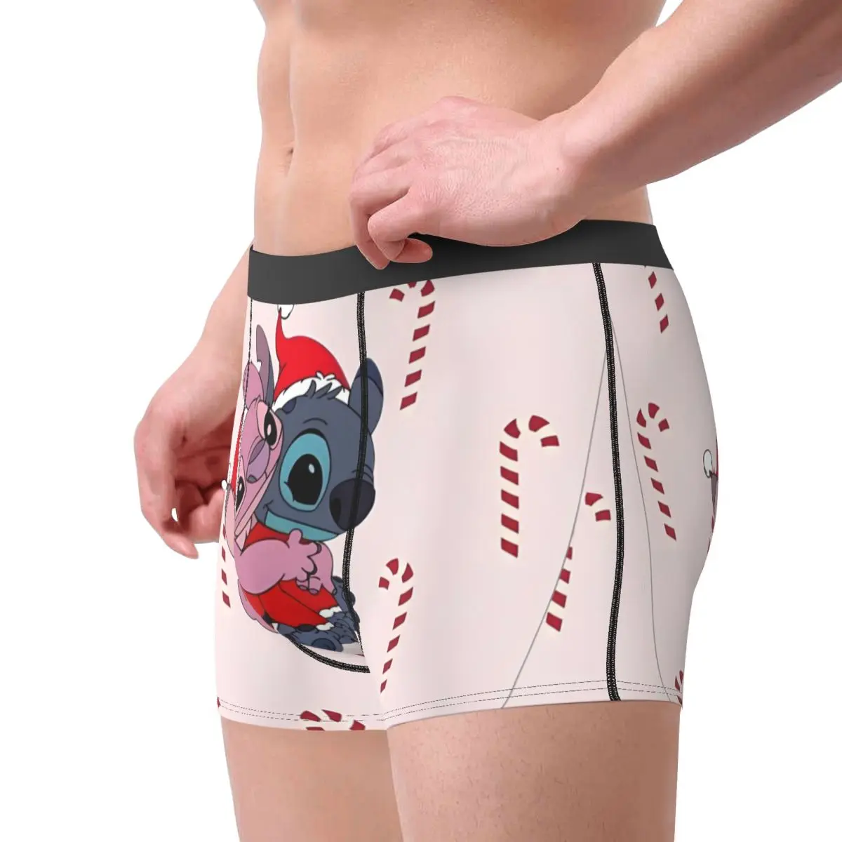 Stitch Christmas Boxershorts 3D Pouch Underwear Trenky Print Boxer Brief Breathable Men\'s Underpants Plus Size 2XL