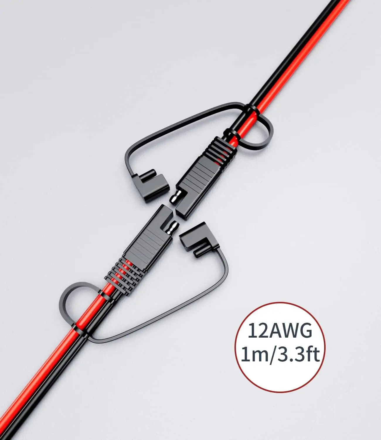 كابل تمديد SAE إلى SAE 12AWG، سلك طاقة تيار مستمر 3.3FT للألواح الشمسية والسيارات والمركبات الترفيهية والشاحنات والقوارب #2