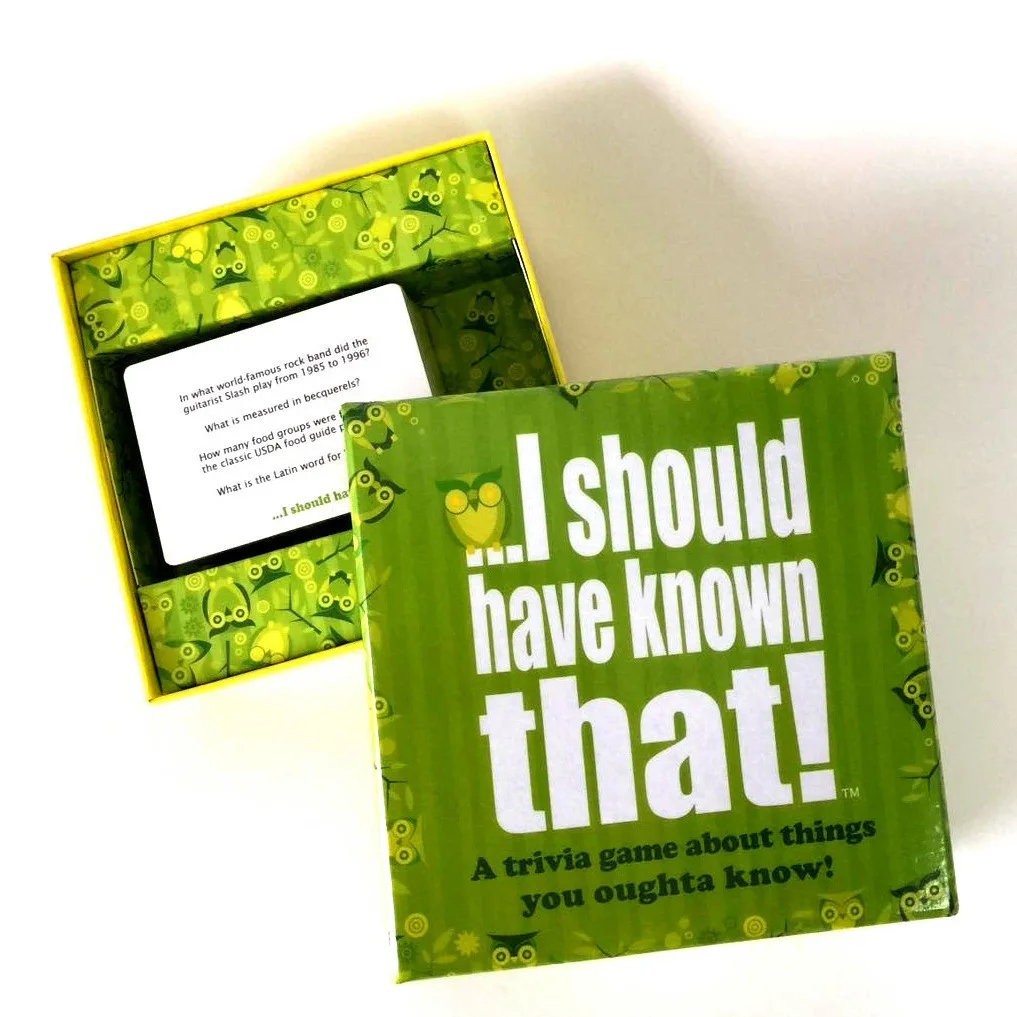 New I Should have Known That! Card Game Green Board Game 110 Cards with more than 400 Questions about Things that you Should