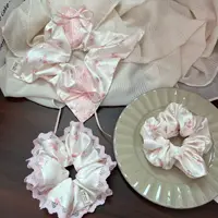 Ladies Nice Scrunchies Floral Pink Small Bowel Hairband Girl's Hair Accessories Sweet Style Kawaii Hair Accessories For Girls - Image 2