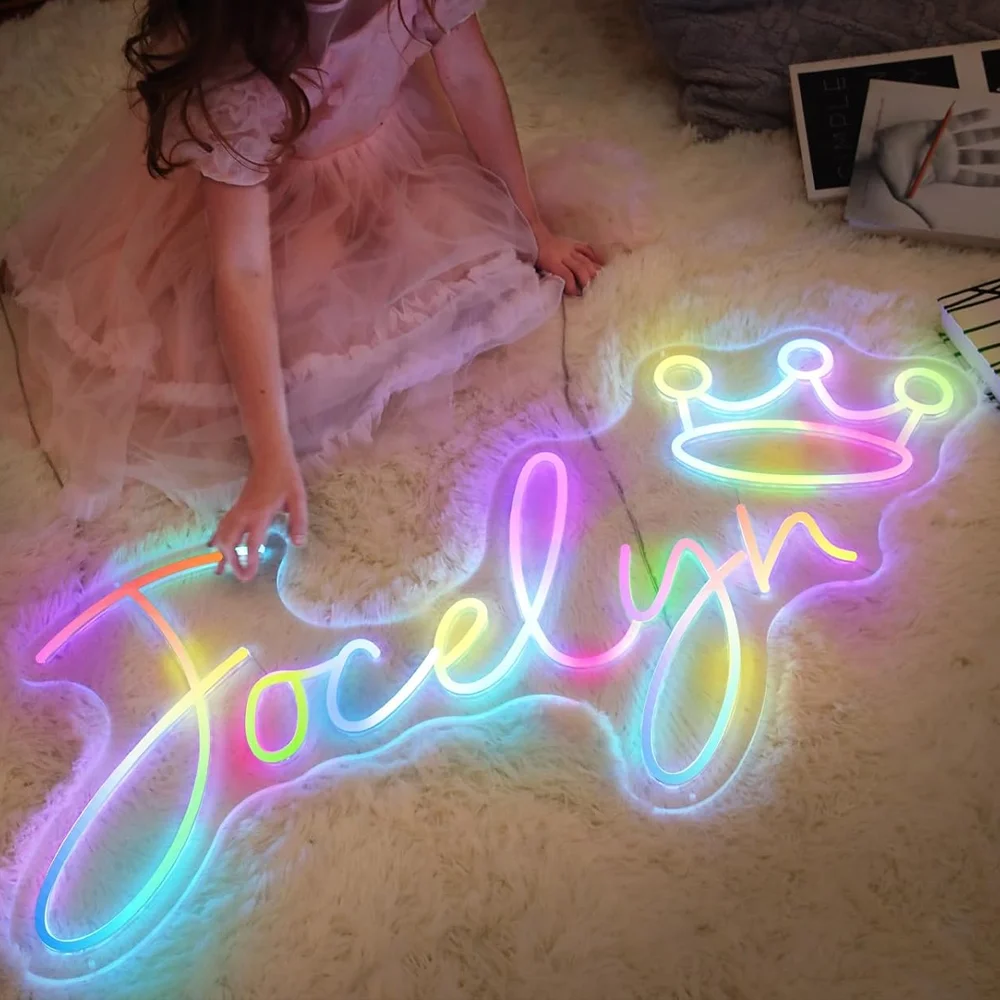 

RGB Customizable LED Sign Colorful Dimmable Personalized Neon Wall Decor Wedding Birthday Party Bedroom Game Room Neon