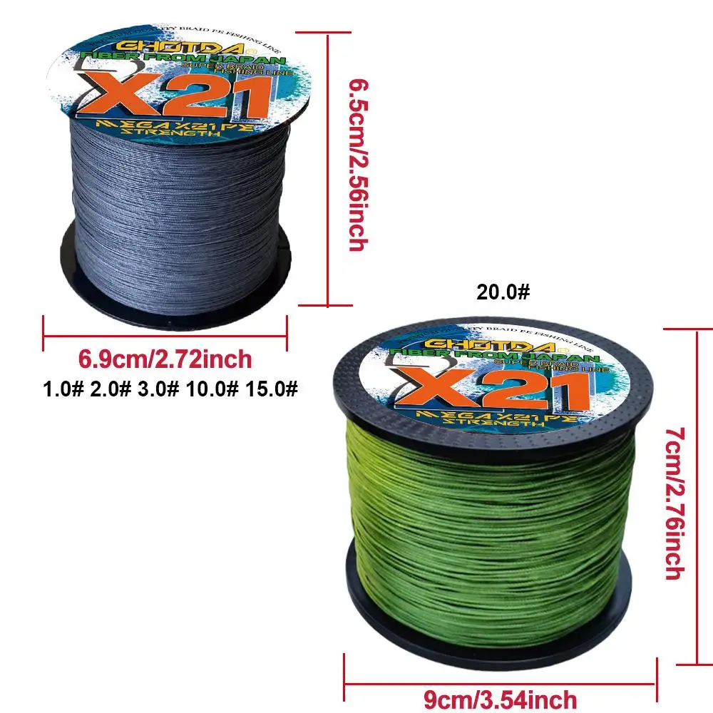 GHOTDA 21 Stränge 300M Angelschnüre Superstarke 27-212LBS Multifilament PE Braid Karpfen Linie Ozean Tragen Widerstand X21 PE Linie – Detail 3
