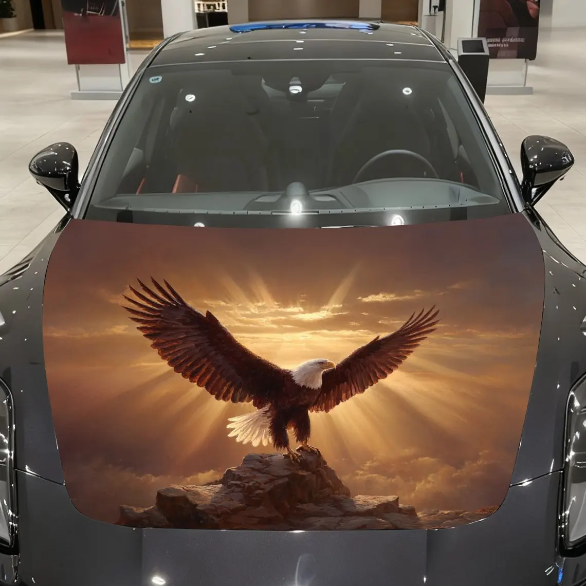 

Sun God Eagle Car Hood Decal Sticker, Motorcycle And Truck Decal, Self-adhesive Durable Car Accessories, Universal For Car, Moto