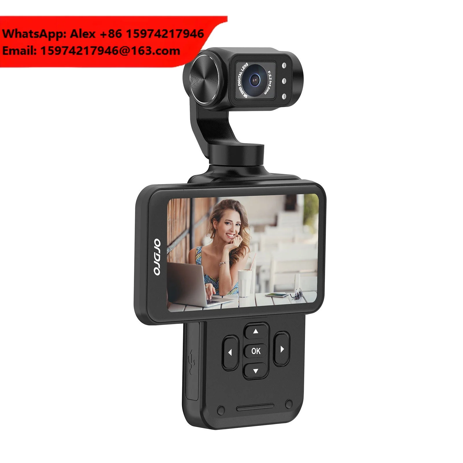 Factory M5 Pocket Camera Three Axis Gimbal 4K AI Face Tracking 8MP Wide Angle MicroSD Vlog Camcorder Professional