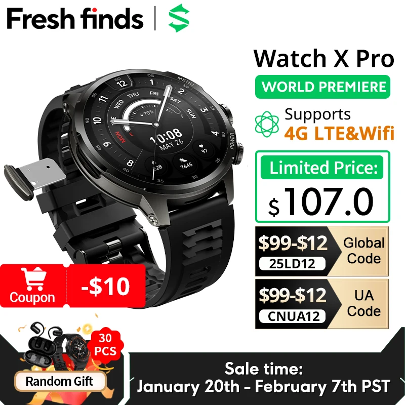 [World Premiere]Black Shark Smart Watch X Pro Global Version 4G Android Smart Watch 2MP 180°Rotating Camera 1.75