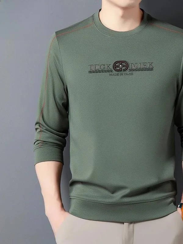 

Мужская толстовка Pierre Cardin с шелковой флисовой подкладкой, с длинным рукавом, круглым вырезом, пуловер, базовый слой, осенне-зимняя модная повседневная одежда