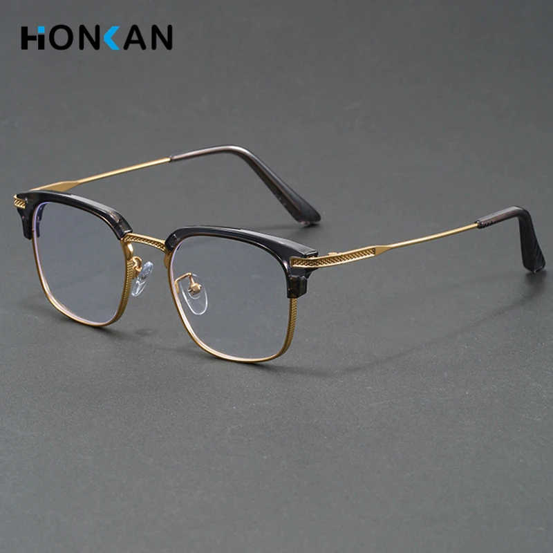 

Classic Metal Glasses Frames Men Half Rim Spectacle Women Luxury Transparent Square Eyeglass Frame Retro Computer Eyewear