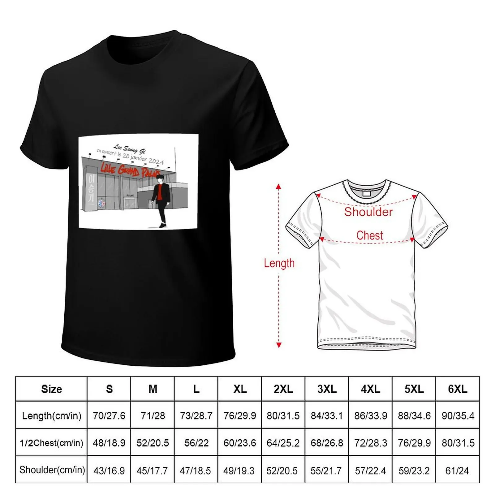 Fanart of Lee Seung Gi behind Lille Grand Palais, for his concert on January 20th 2024 T-shirt oversized mens champion t shirts