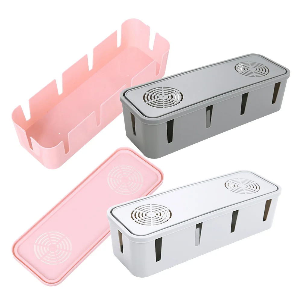 3Pcs Cable Organizer Box Desk Computer Cord Management Strip Storage Cord Holder Electrical Wire Organizer