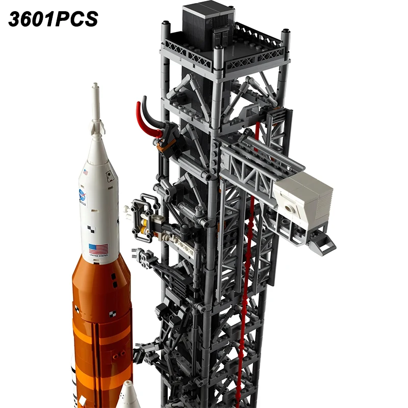 เทคโนโลยีสร้างสรรค์ Space Launch System Rocket Building Blocks ชุดประกอบอิฐโปรแกรม Space Rocket ของเล่นของขวัญเด็ก