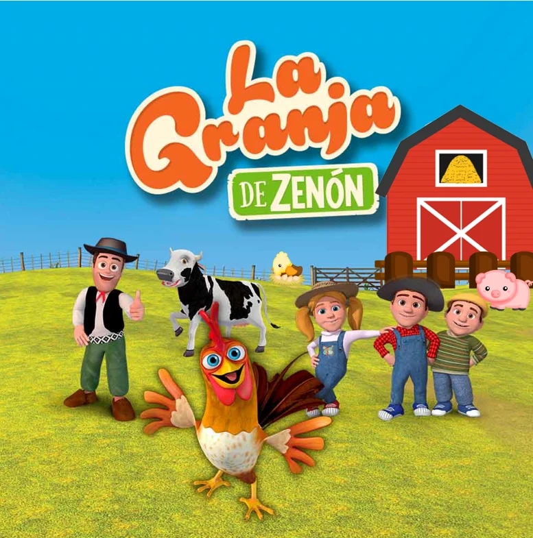 8x8FT Blue Sky Farm Red Barn Granja Green Garden La Granja Zenon Custom Photo Background Backdrop Seamless Vinyl 240cm x 240cm image 2