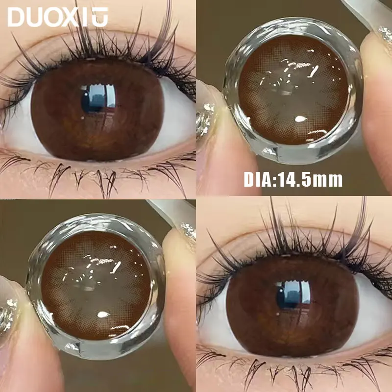 DuoXiu 1Pair Color Colour Contacts Lenses Korea Natural Big Eye Brown Lenses Black Beauty Pupil Makeup Lenses Fast Shipping