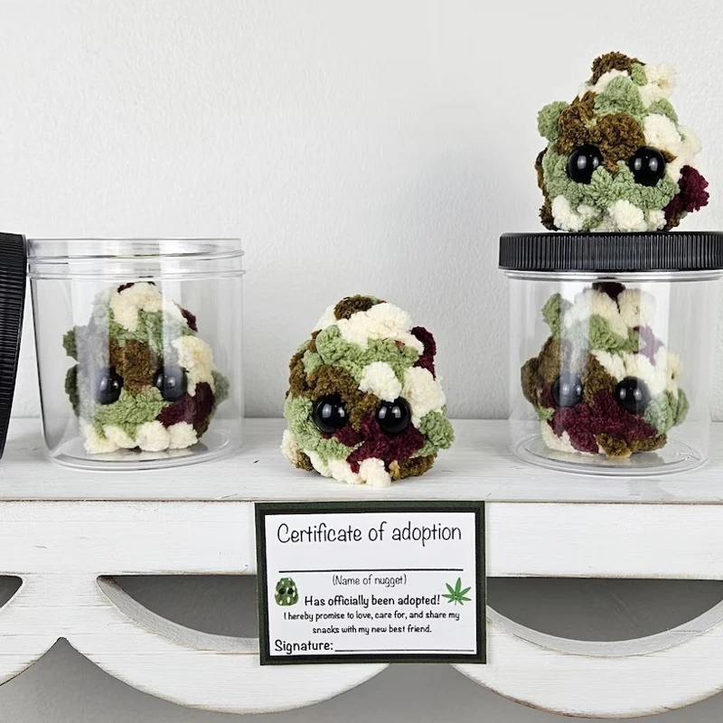 ليتل ويد نوجيت قطيفة في مرطبان، لعبة محشوة يدوية الصنع، ديكور المنزل