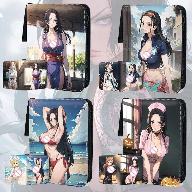 

Anime ONE PIECE Nami Boa Hancock DIY patterns Nine-square grid PU cortex zipper Card collections boy Birthday Christmas gifts