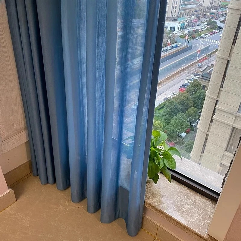 

Custom Size Fashion Luxury European Sheer Curtains Sunshade Gray Tulle Curtains for Living Room Thick Yarn Voile Organza Drapes