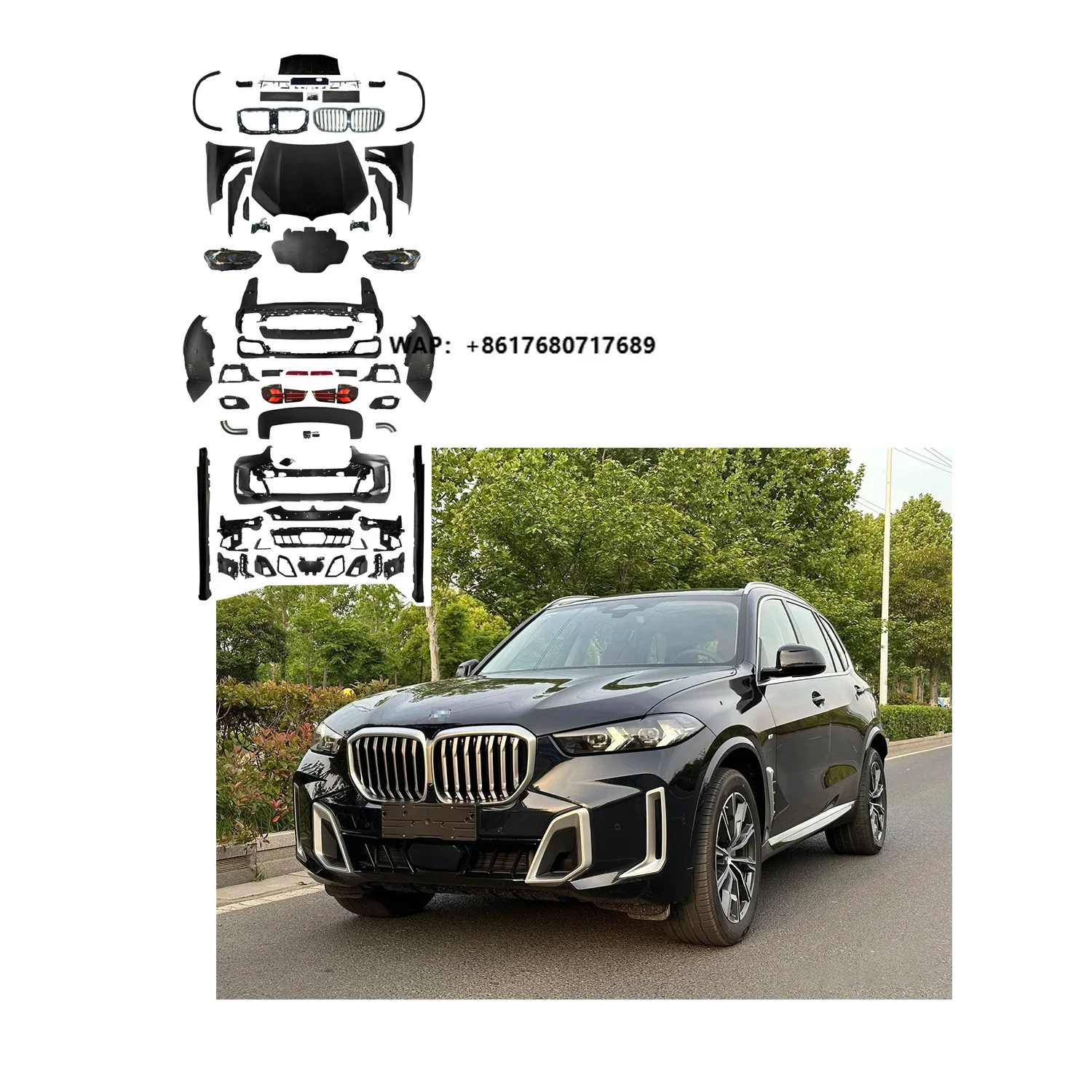 Body Kit for   X5 F15 (14-18) to G05LCI (2023) M-TECH BODYKIT Lossless Version Bodykit Front and Rear Car Bumper Side Skirts
