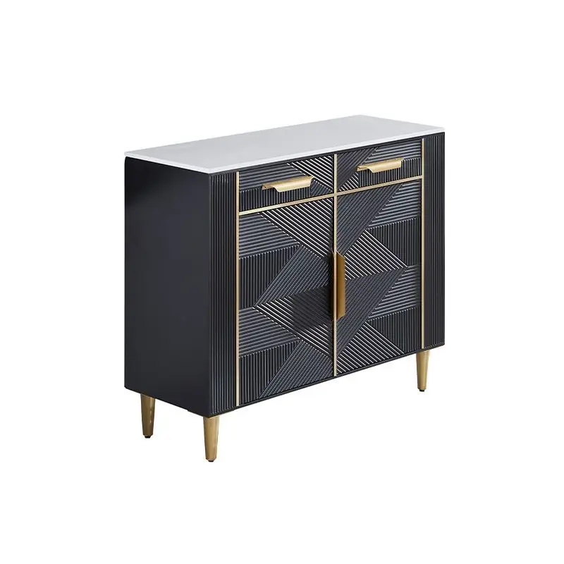 

t light luxury dining side cabinet, postmodern minimalist living room, solid wood wall locker, marble door cabinet
