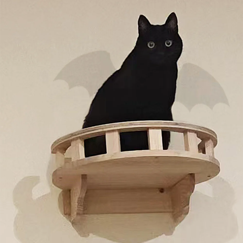 Katzenwandregal, an der Wand montierte Katzenplattform, Katzenwand-Lookout, Katzen-Klettergerüst für den Innenbereich, Katzenwandmöbel, geeignet für Katzen zum Ausruhen