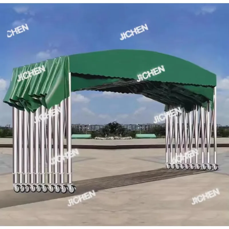 

Outdoor sliding awning retractable tent, adjustable parking shed, large transmission device, mobile rainproof, sunshade, booth a