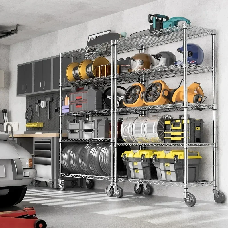 Warehouse Inventory 5 Floor Storage Shelf Unit Bathroom Kitchen Bookshelf Estante Line Metal Storage Shelf Shelf with Wheels