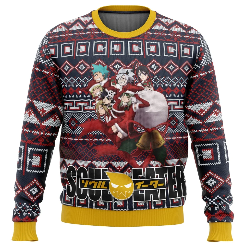 Soul Eater Crona deals with this ugly men's Christmas sweater, Santa Claus sweater, 3D sweatshirt and top, and autumn and winter